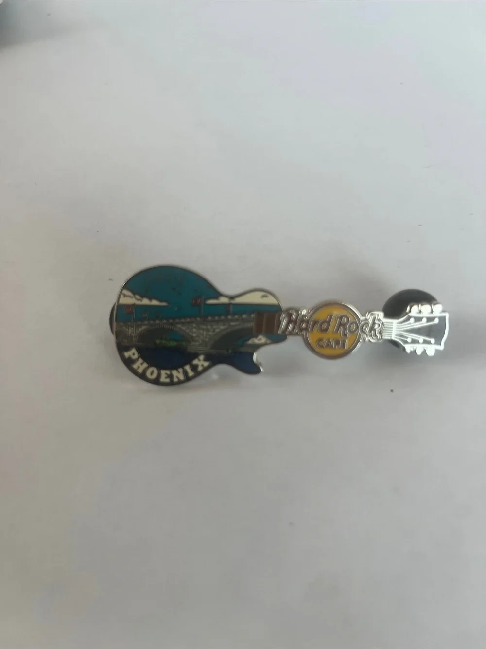 Hard Rock Cafe Phoenix Guitar & Desert Logo Pins - Turquoise, Yellow, Gold